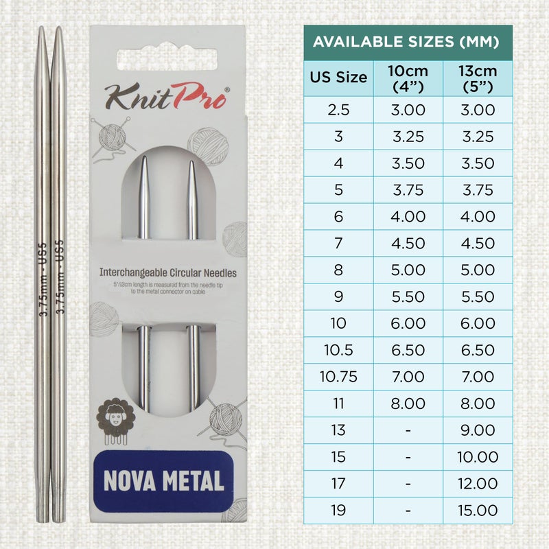 KnitPro Nova Interchangeable Circular Needles 5" (13cm) | US Size 5 (3.75mm) - Image 4